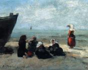 尤金 布丹 : Fisherwives Waiting for the Boats to Return